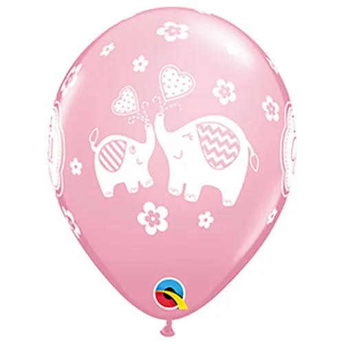 11 inch IT'S A GIRL ELEPHANTS - PINK
