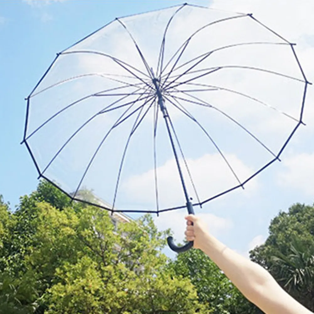 23” Transparent Umbrella with Black Trimming