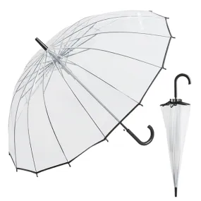 23” Transparent Umbrella with Black Trimming