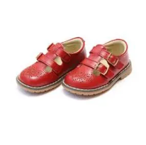 855 Red dble velcro strap shoe
