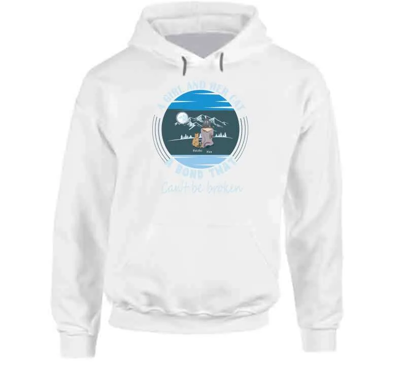 A Girl And Her Cat - On Blk Long Sleeve T Shirt