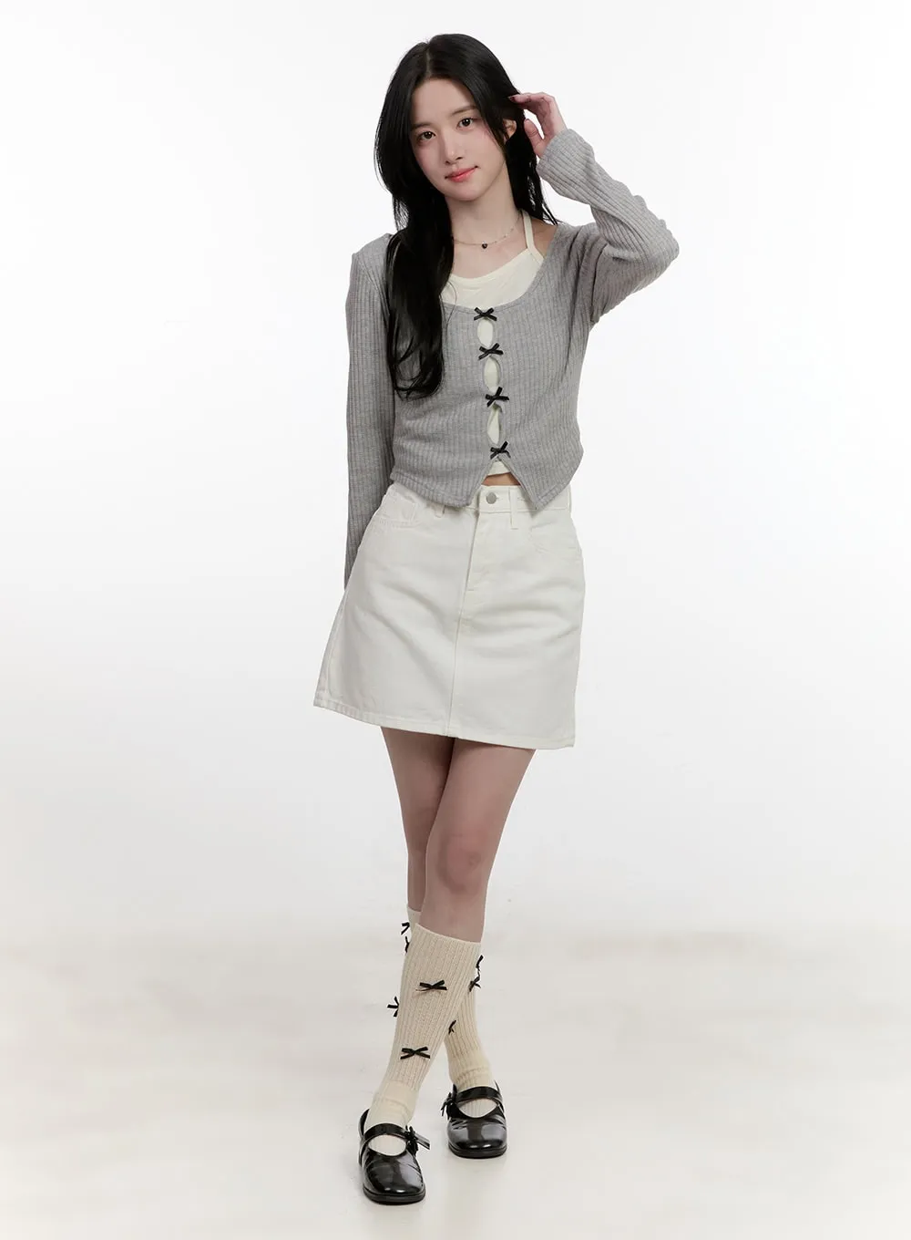 A-line Cotton Mini Skirt CF527