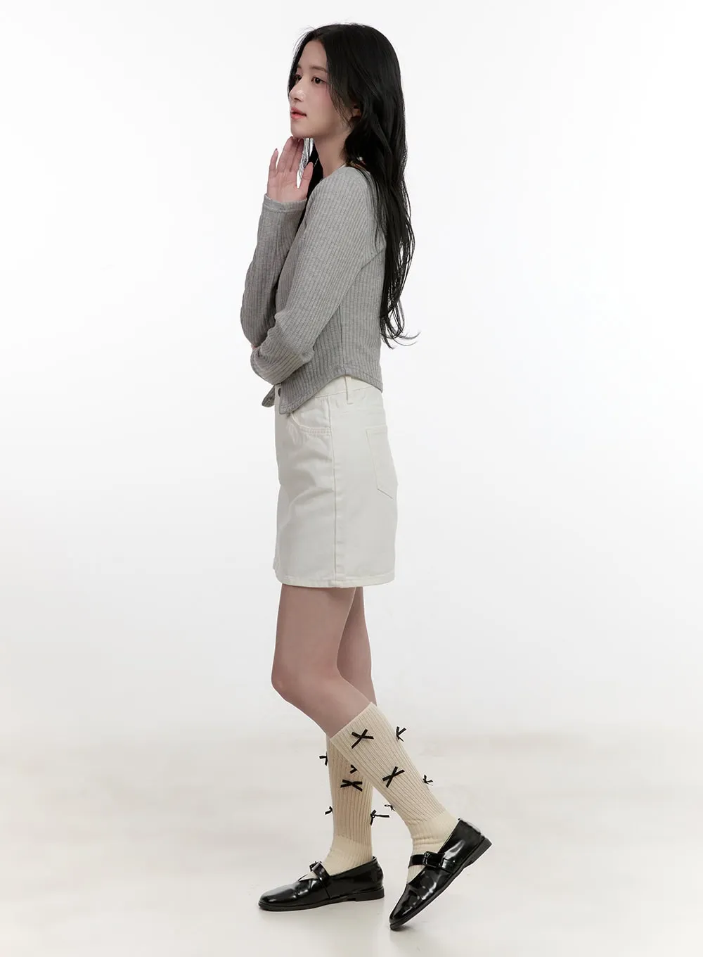 A-line Cotton Mini Skirt CF527