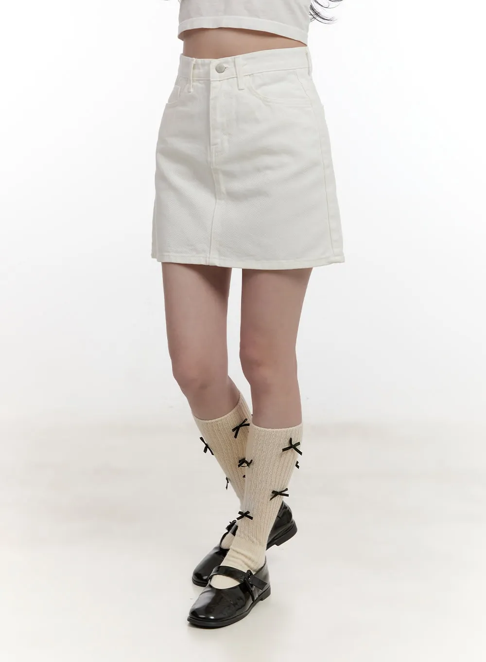 A-line Cotton Mini Skirt CF527