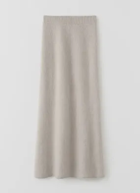 Almada Umi Brushed Cashmere Skirt in Taupe