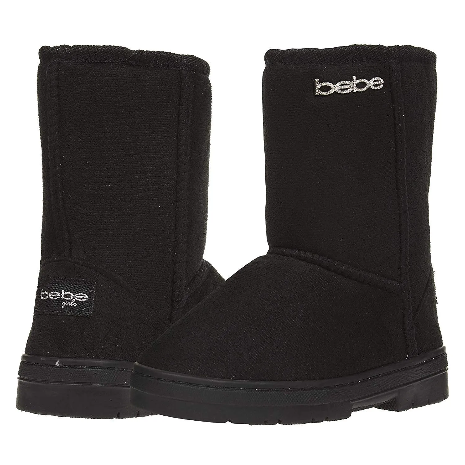 bebe Girls Winter Boots Casual Dress Warm Slip-On Mid-Calf Microsuede Shoes
