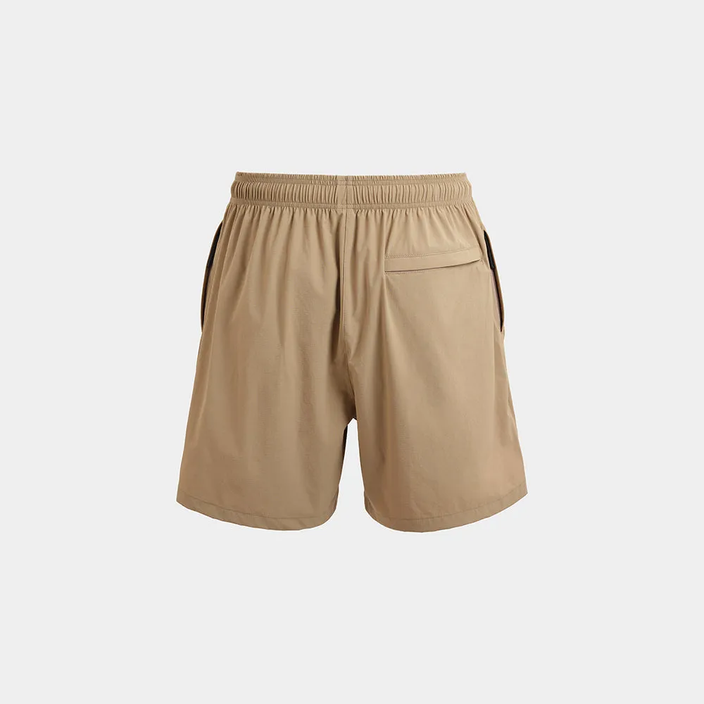 Beige Casual Tech Shorts
