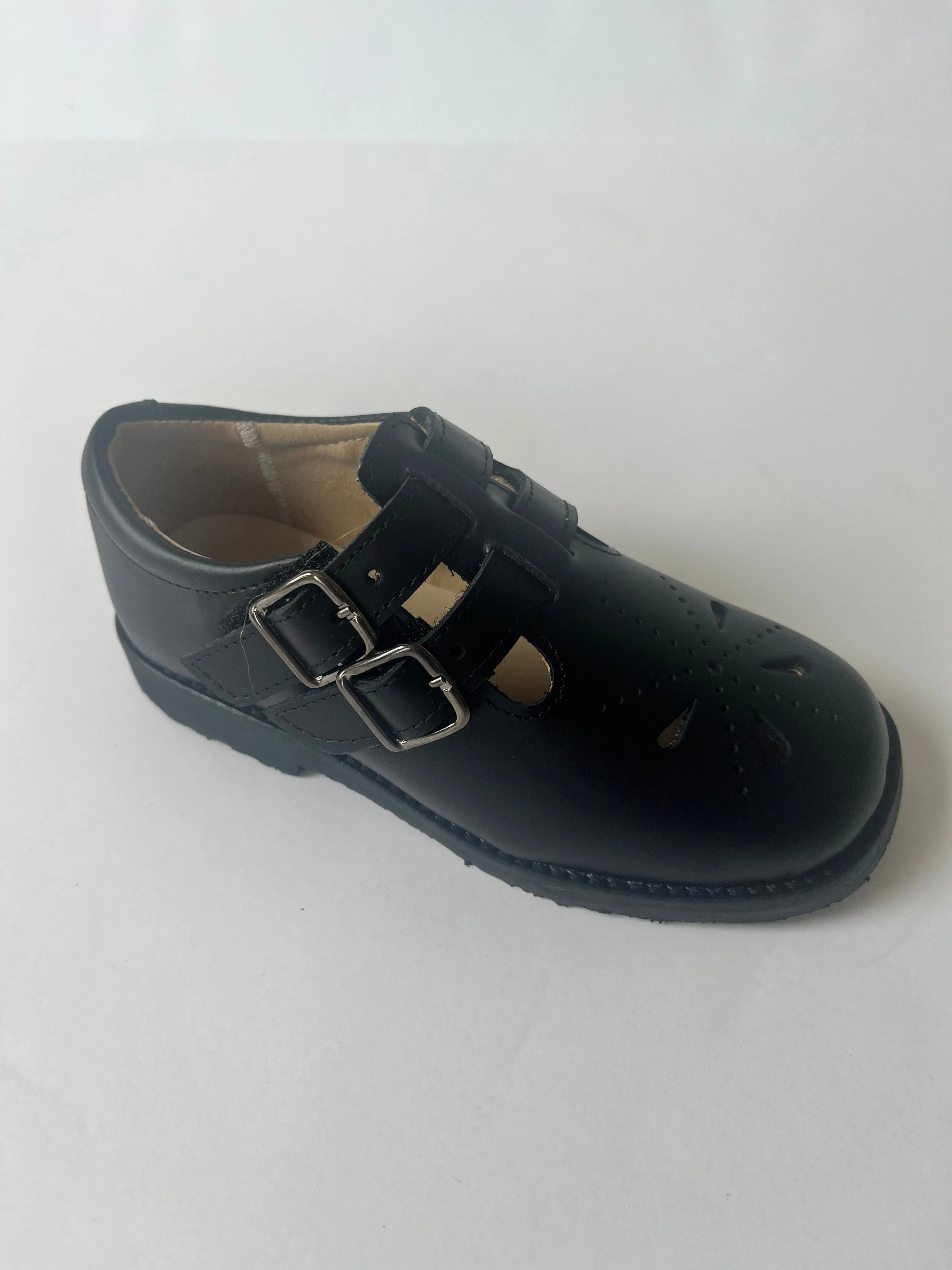Black double straps with velcro school shoe (12)