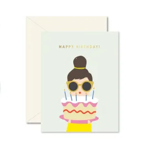 Cake Lady Birthday Greeting Card