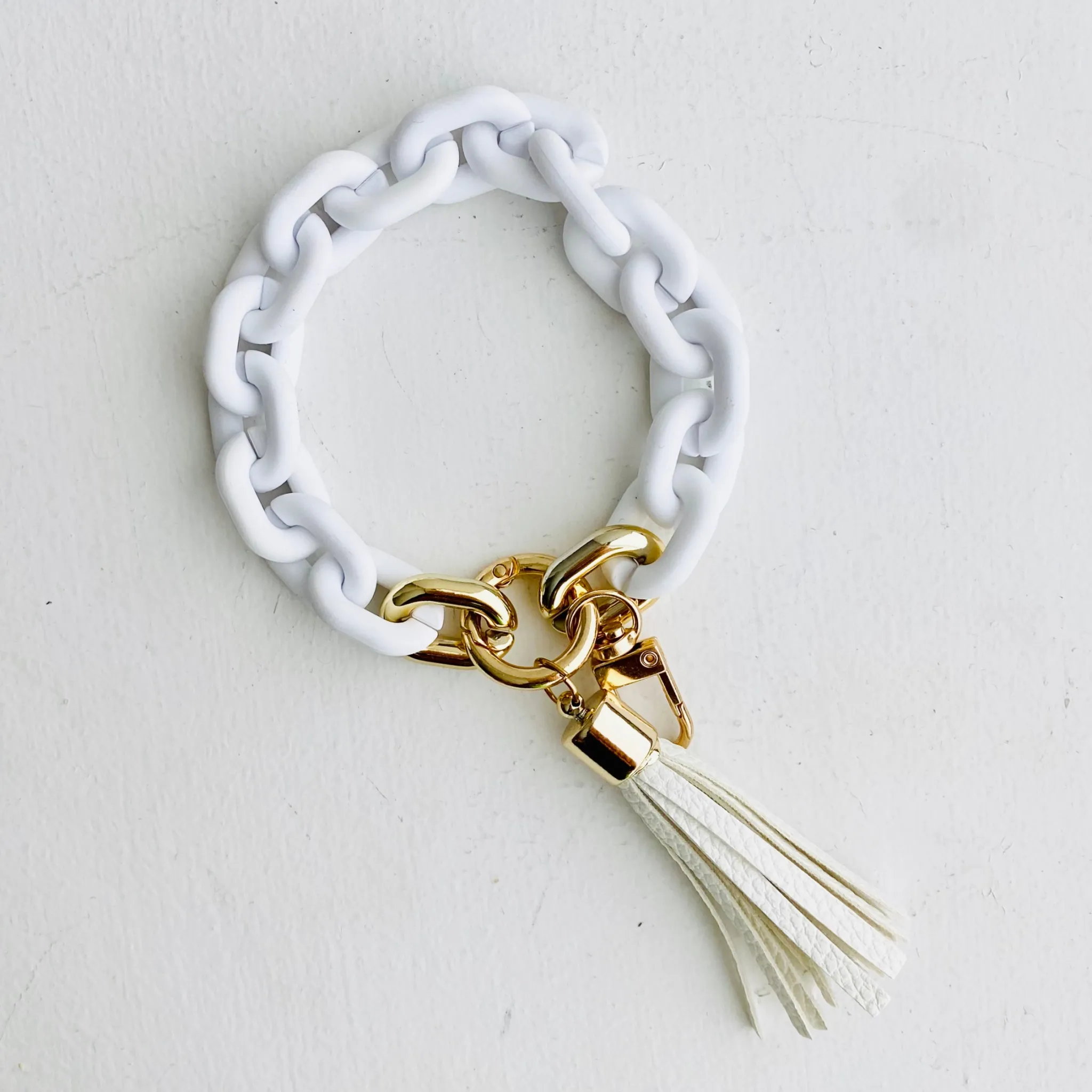 Chain Link Bangle Keychain Teal