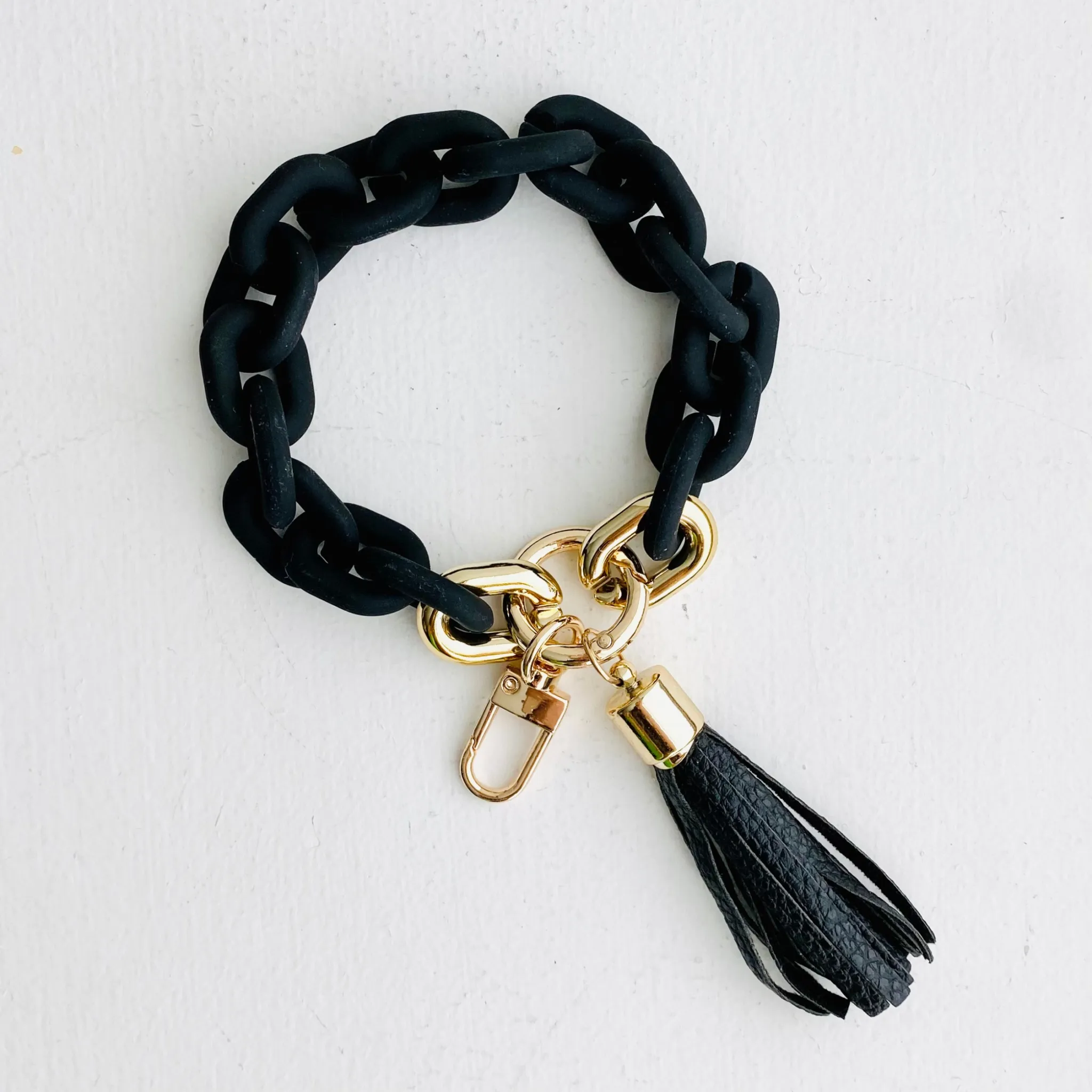 Chain Link Bangle Keychain Teal