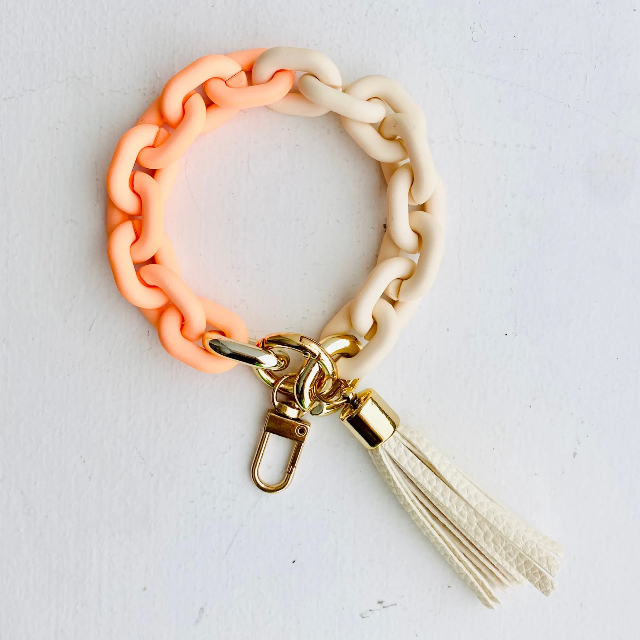 Chain Link Bangle Keychain Teal
