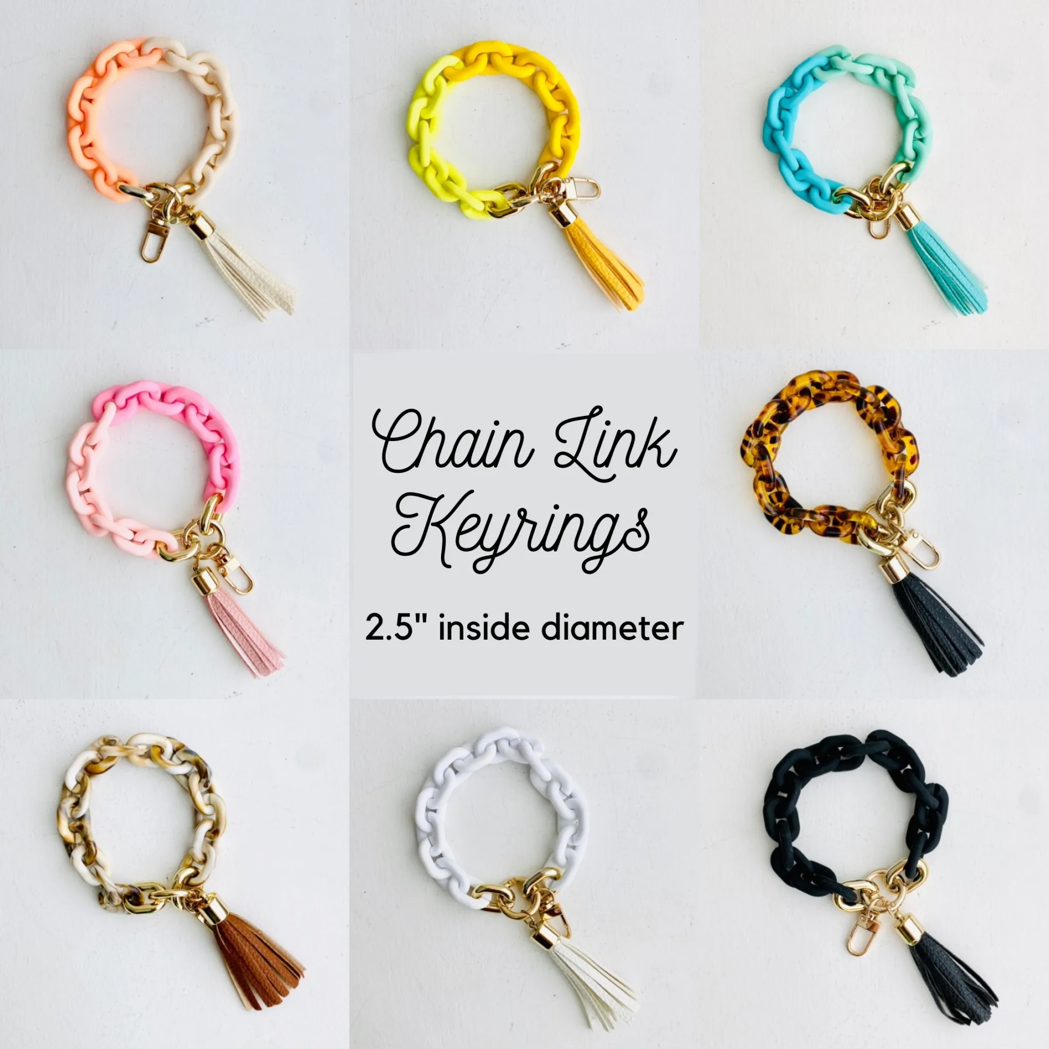 Chain Link Bangle Keychain Teal