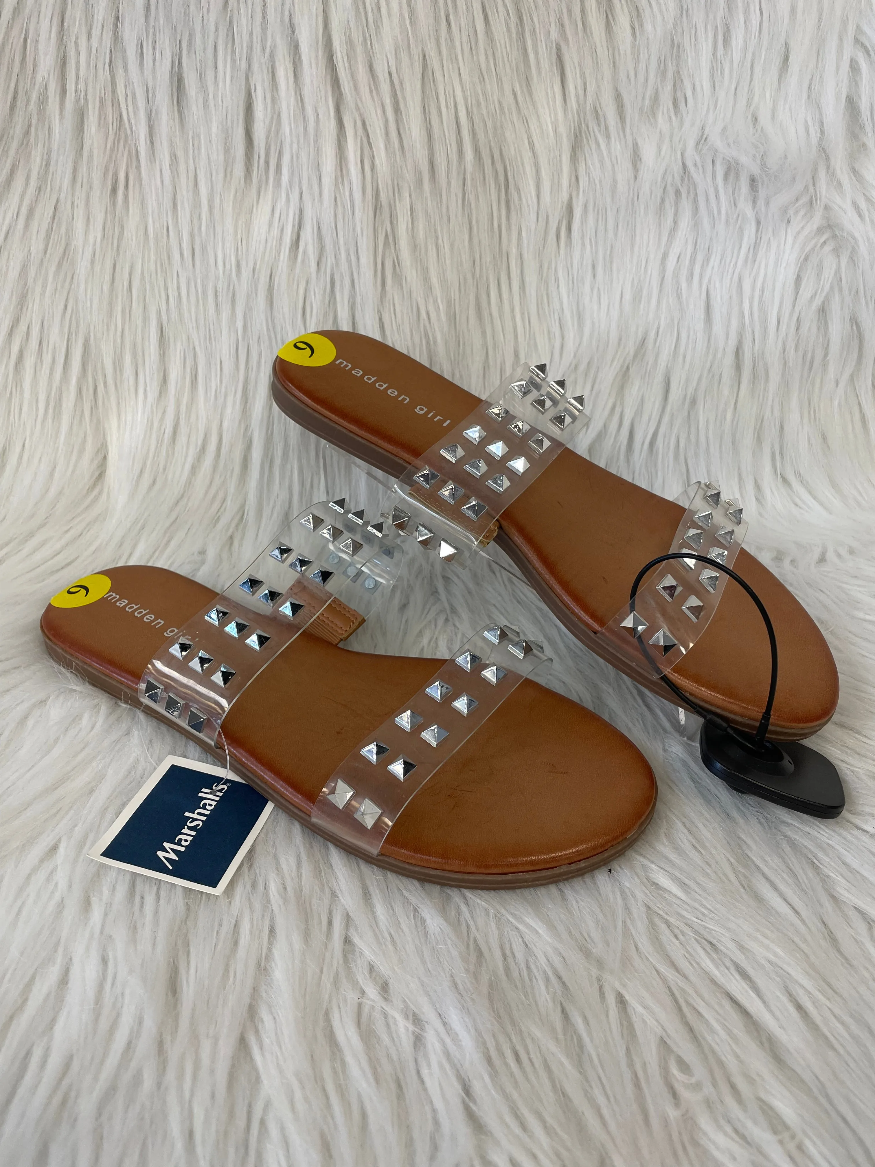 Clear Sandals Flats Madden Girl, Size 9