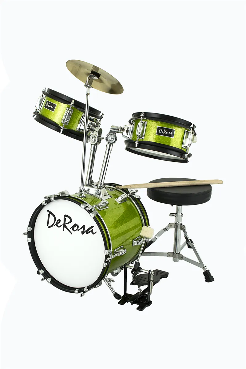 De Rosa USA 3 Piece 12" Kid's Junior Drum Set Complete