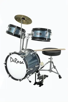 De Rosa USA 3 Piece 12" Kid's Junior Drum Set Complete
