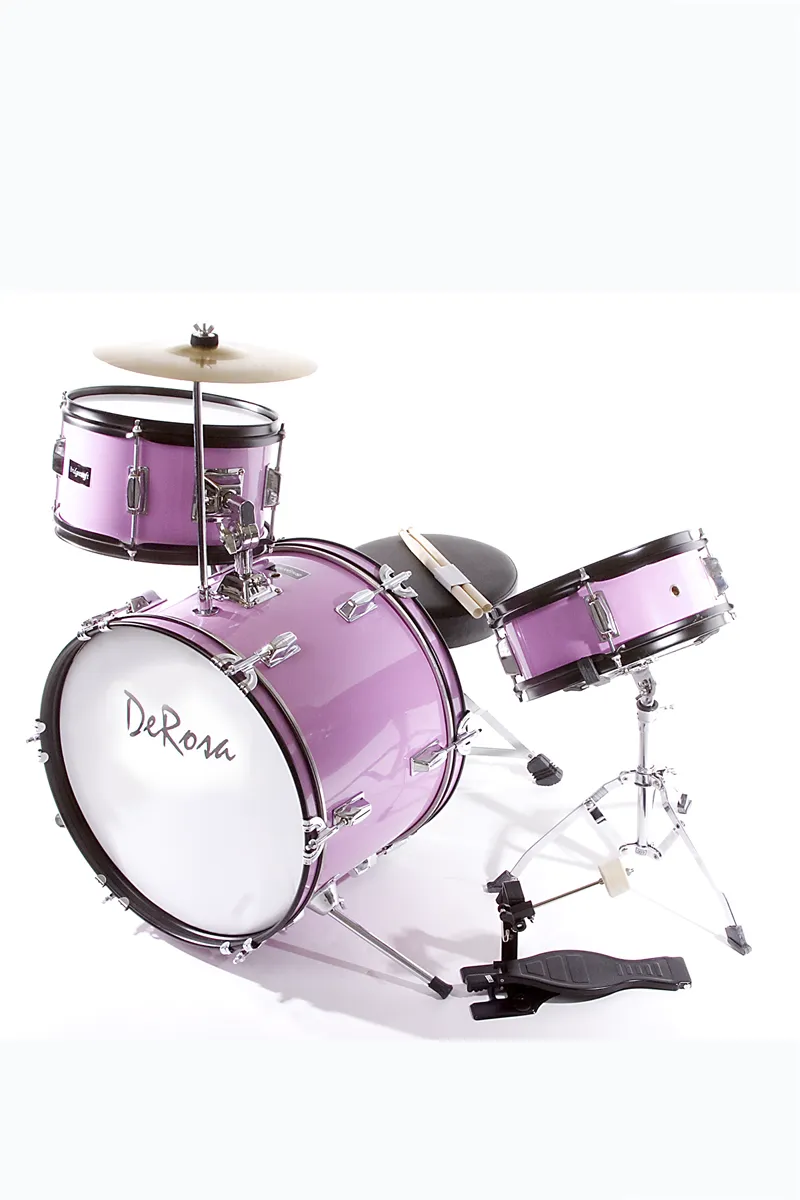 De Rosa USA 3 Piece 16" Kid's Junior Drum Set Complete