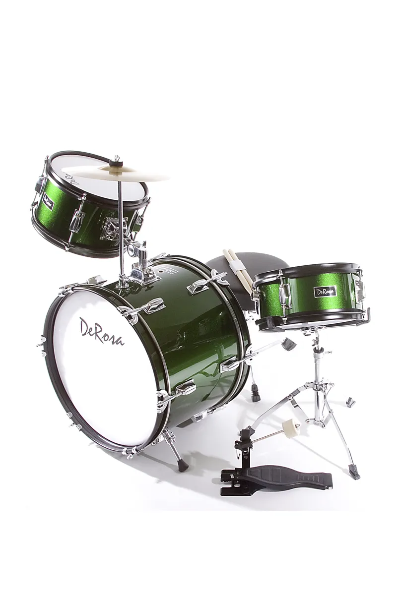 De Rosa USA 3 Piece 16" Kid's Junior Drum Set Complete