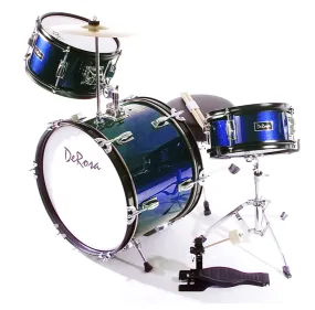 De Rosa USA 3 Piece 16" Kid's Junior Drum Set Complete