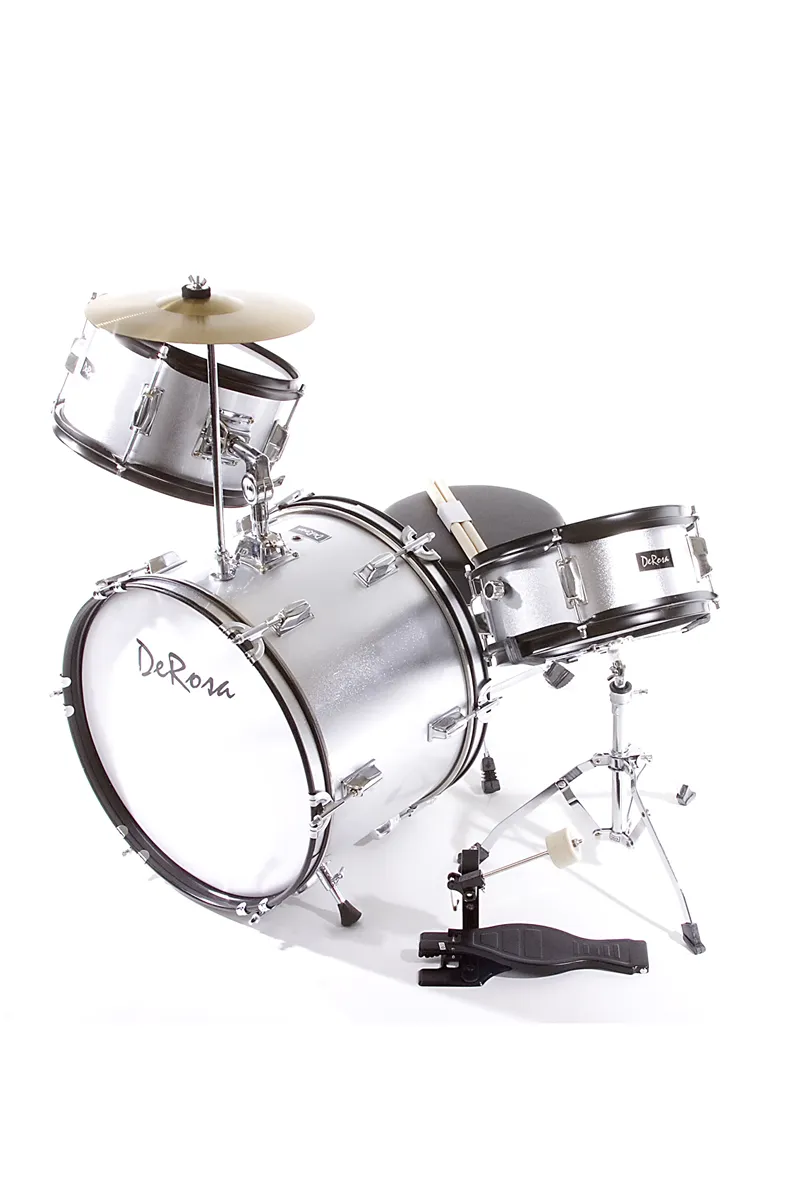 De Rosa USA 3 Piece 16" Kid's Junior Drum Set Complete