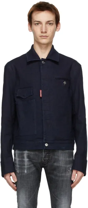 Dsquared2 Indigo Denim Aviator Jacket