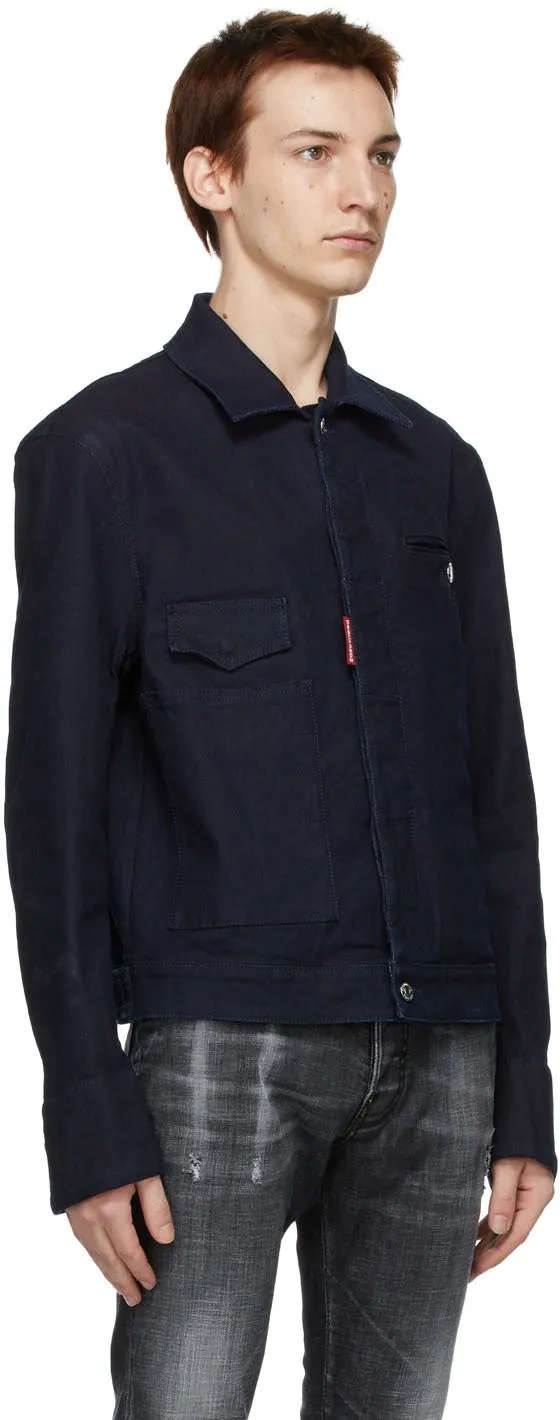 Dsquared2 Indigo Denim Aviator Jacket