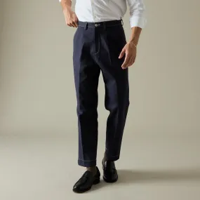 DYED TWILL TROUSERS - NAVY