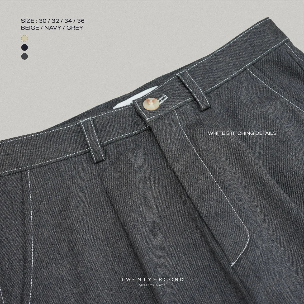 DYED TWILL TROUSERS - NAVY
