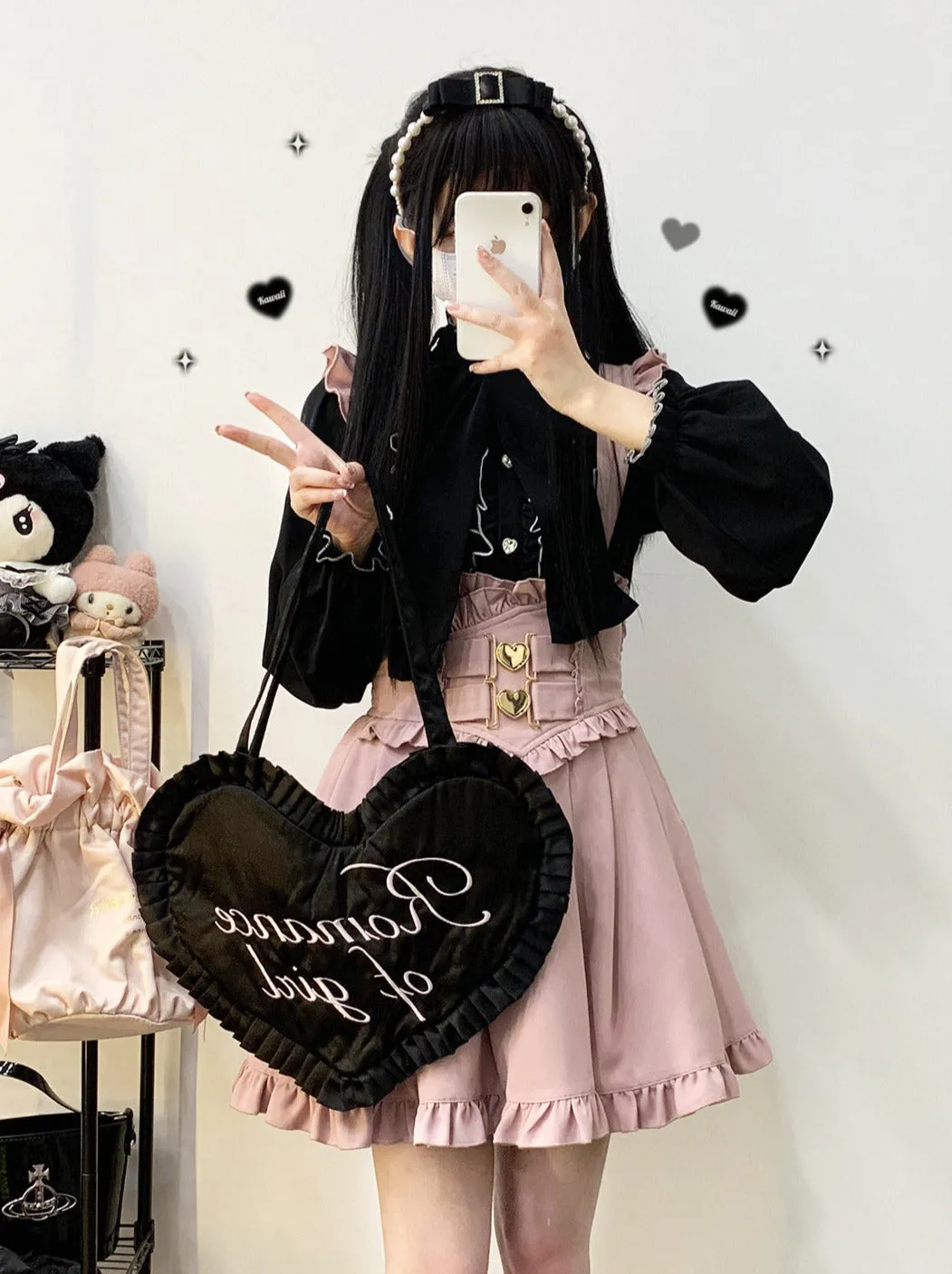 Flir Shoulder Love Buckle Strap A line Skirt