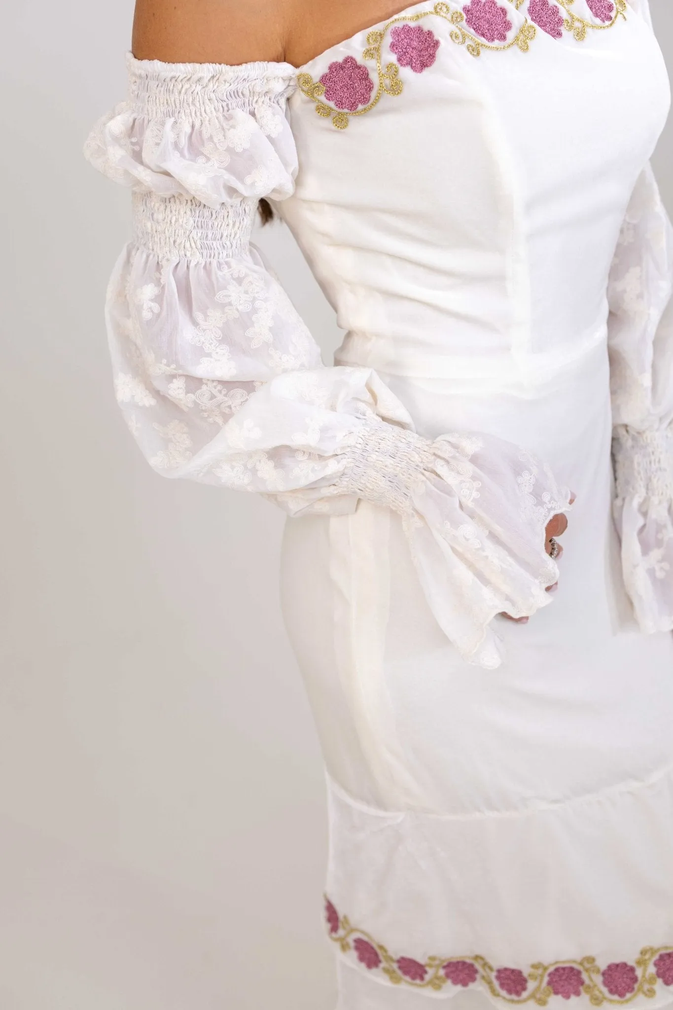 Floral Velvet Bridal Dress