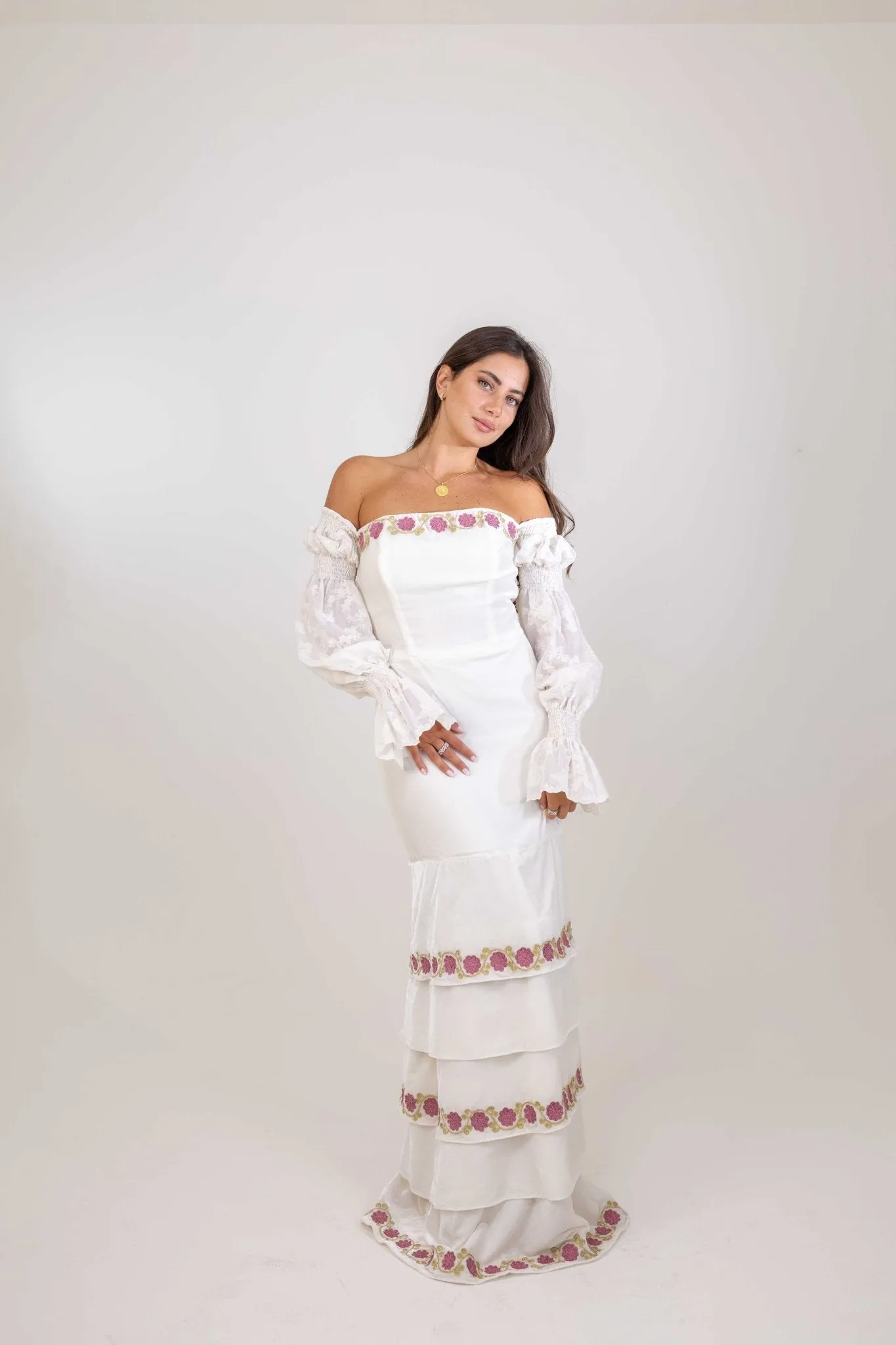 Floral Velvet Bridal Dress