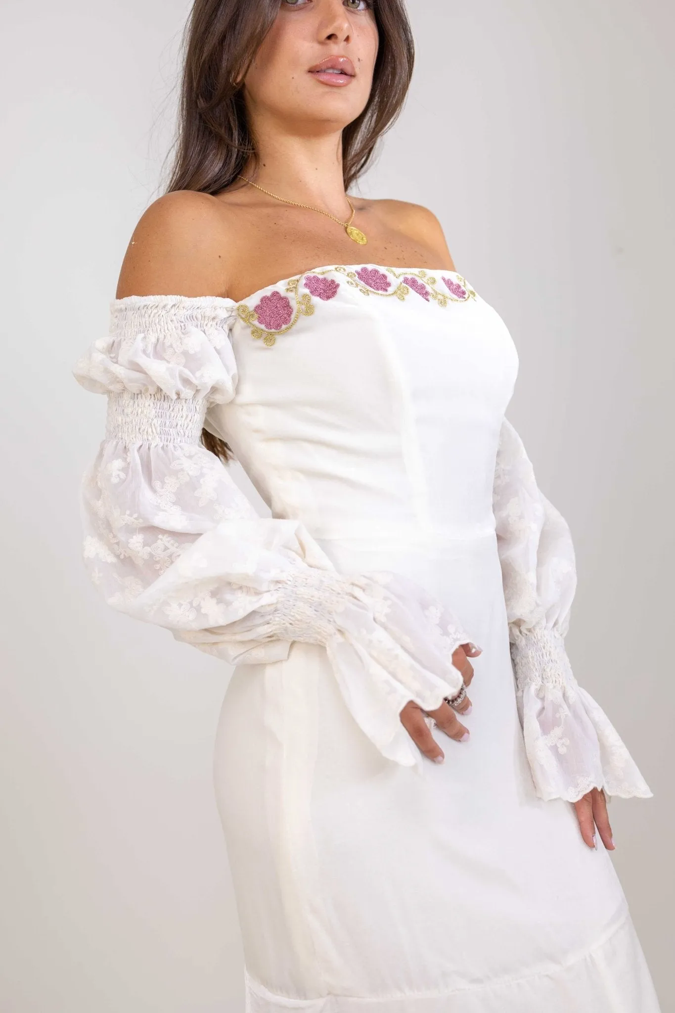 Floral Velvet Bridal Dress