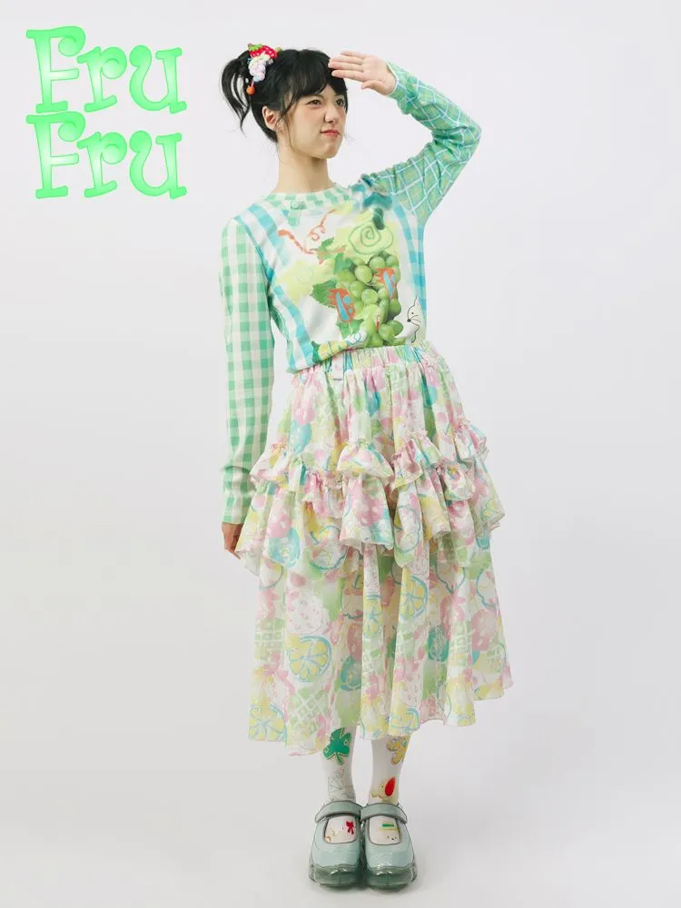 Fruit Printed Umbrella Skirt【s0000009909】