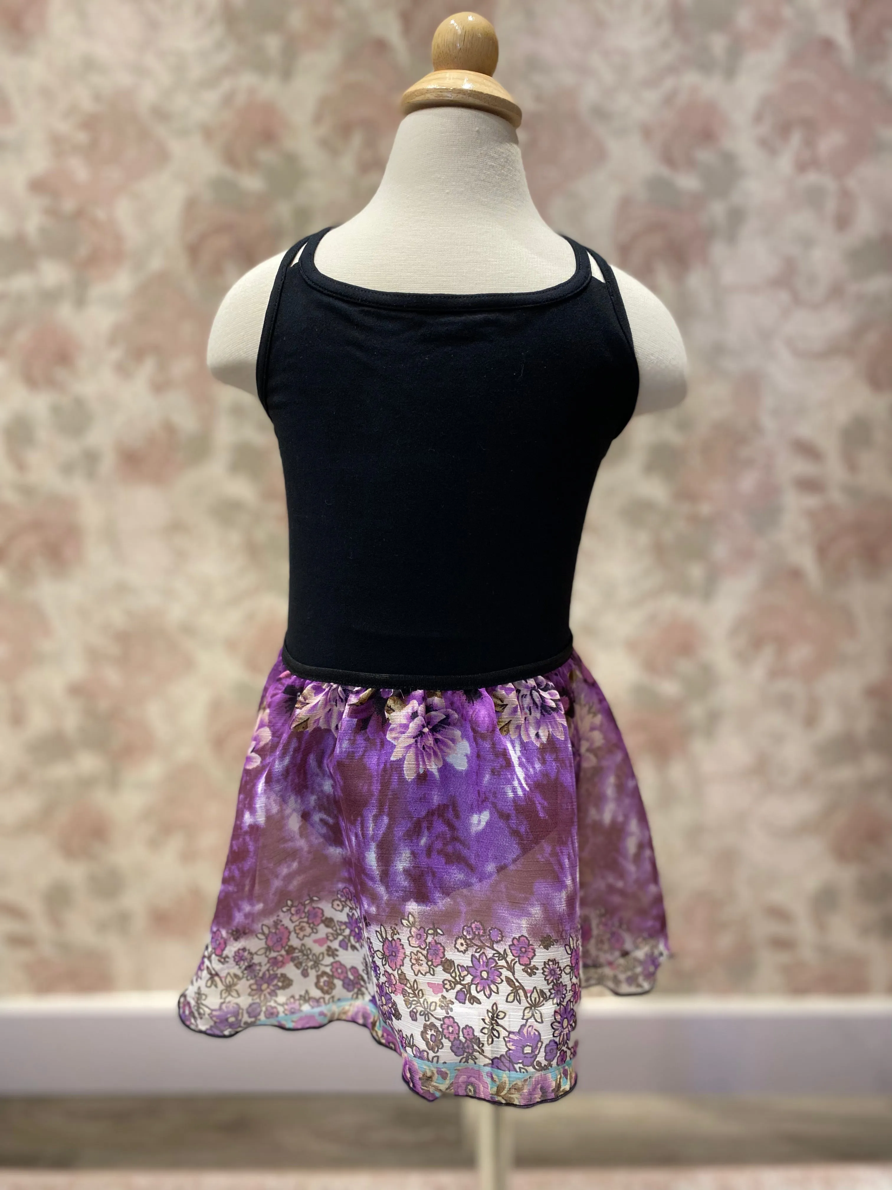 Girls Black Purple Daze Pull On Skirt