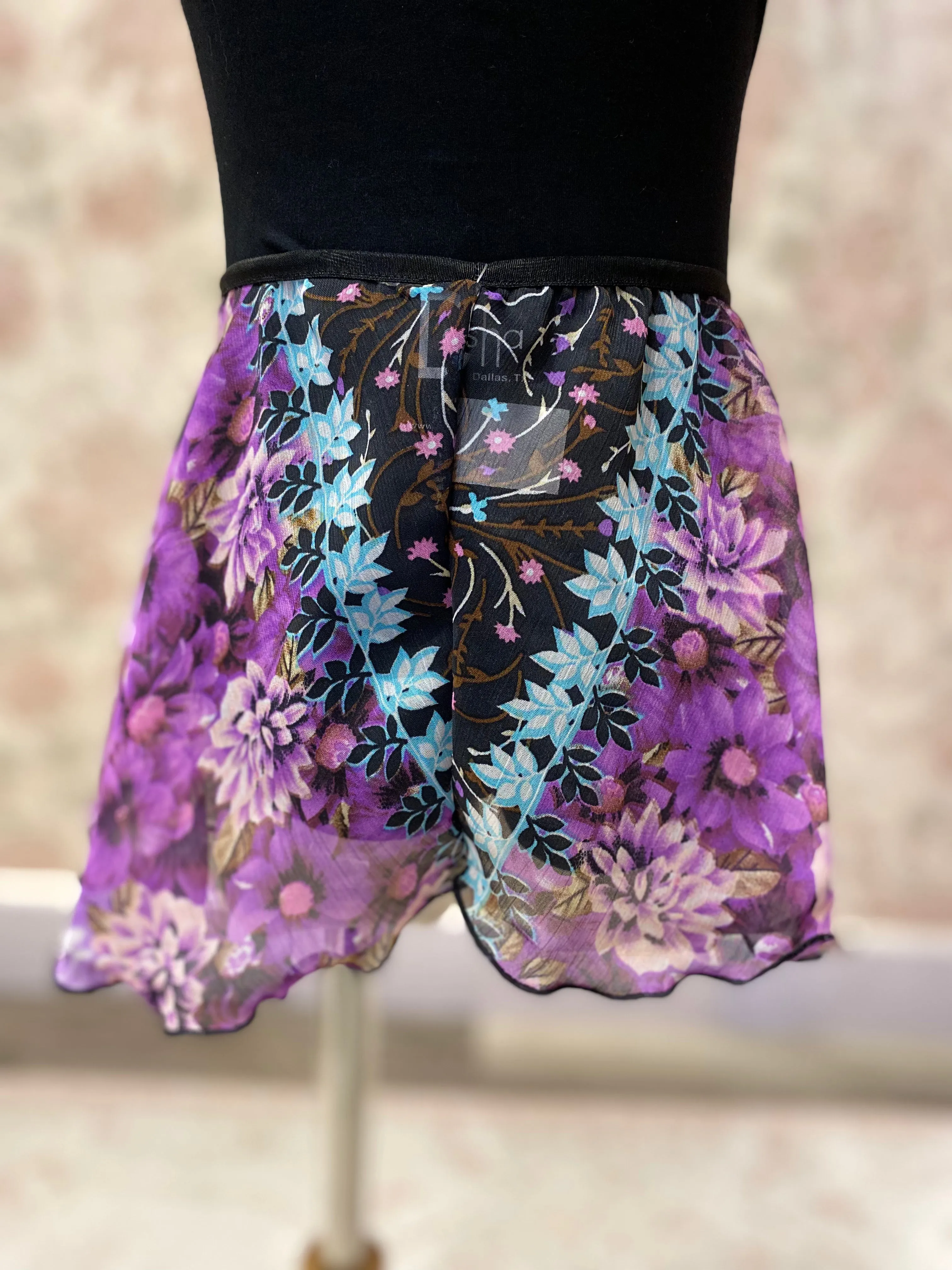 Girls Black Purple Daze Pull On Skirt