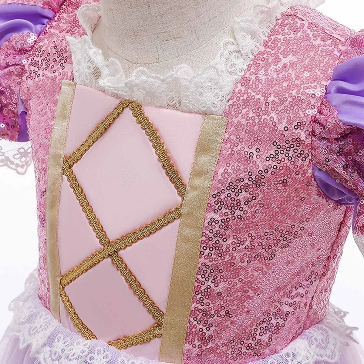Girls Rapunzel Princess Sofia Costume Birthday Christmas Halloween Cosplay Carnival Fancy Dress w/Gloves Accessories