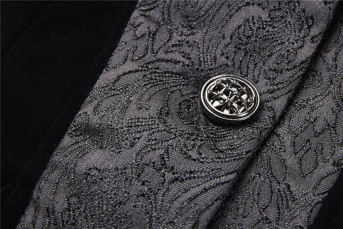 Gothic royal floral stand-up collar velvet jacket JW180