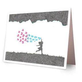 Greeting Card - Butterfly Bubbles