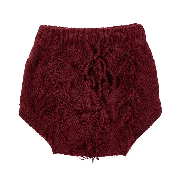 Harley Fringe Knit Bloomer - Burgundy