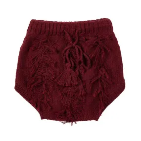 Harley Fringe Knit Bloomer - Burgundy