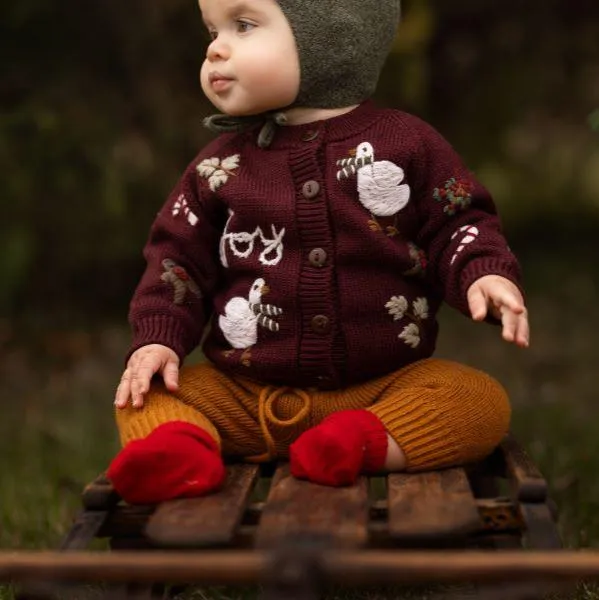 Holiday Goose cardigan - Grape