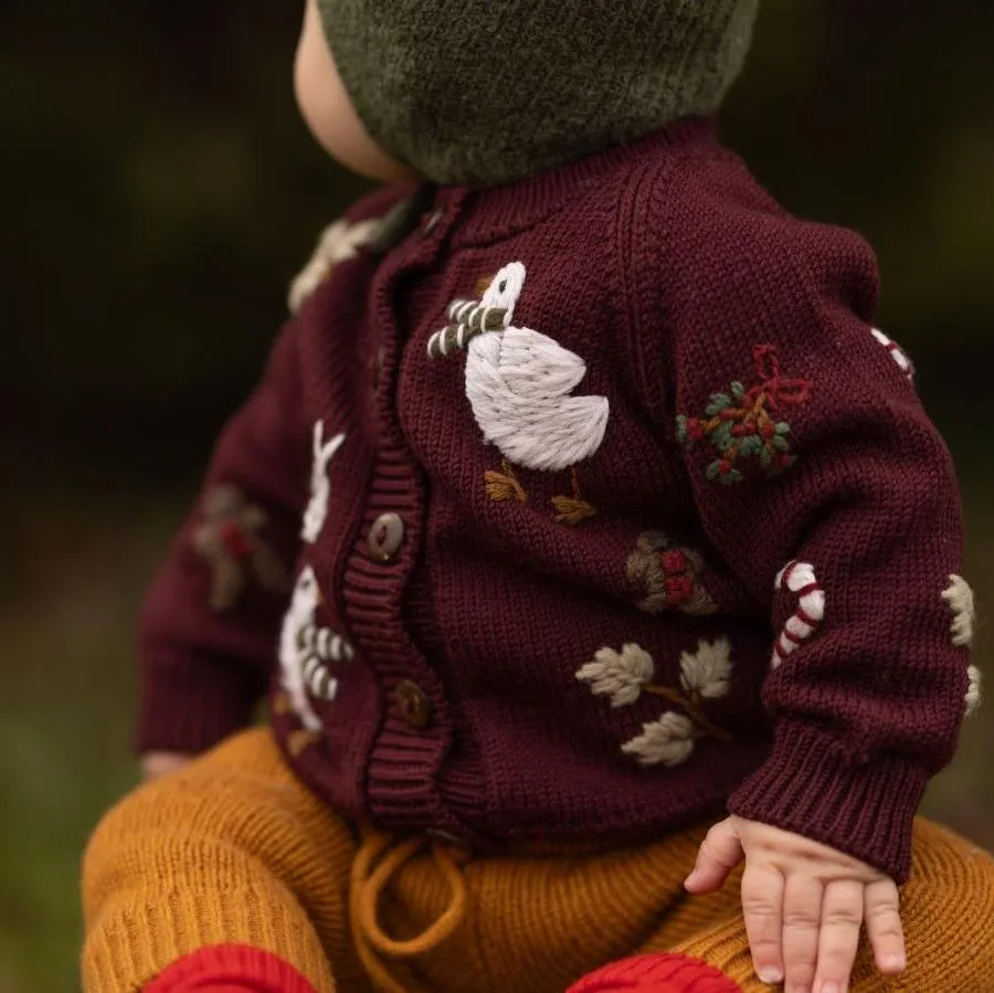 Holiday Goose cardigan - Grape