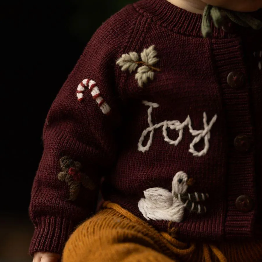 Holiday Goose cardigan - Grape