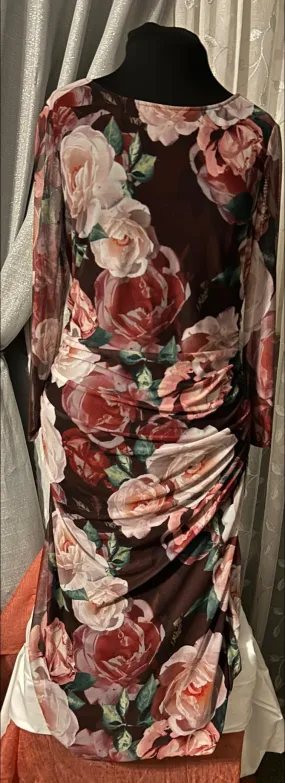 Ignite Evenings Floral Semi-Sheer Dress