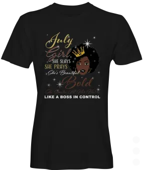 July Girl Birthday Graphic T-shirt