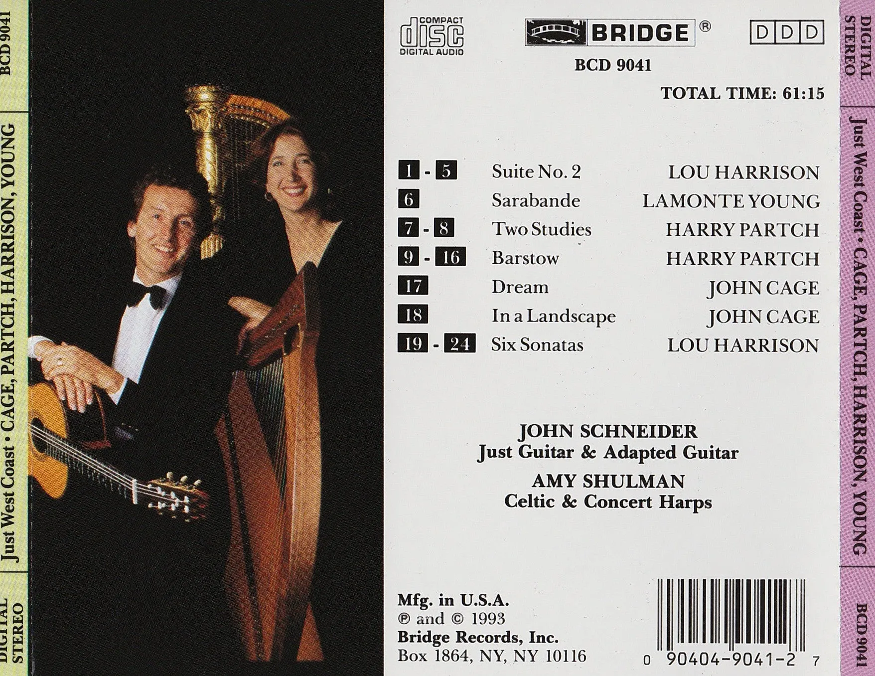Just West Coast <br> Microtonal music for guitar and harp <BR> BRIDGE 9041