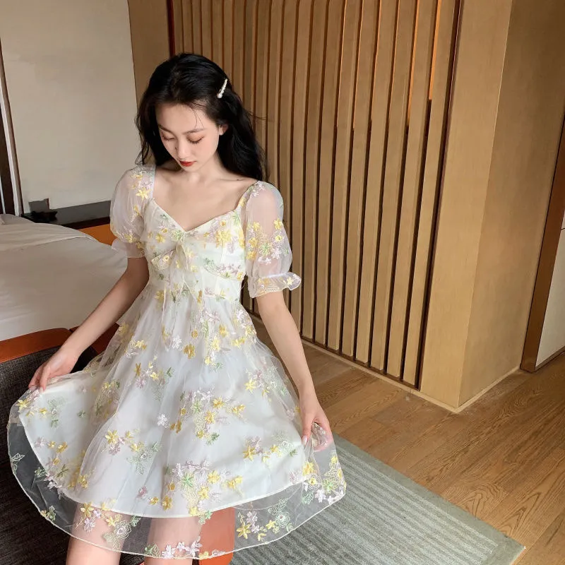 Kawaii French Floral Fairy Dress