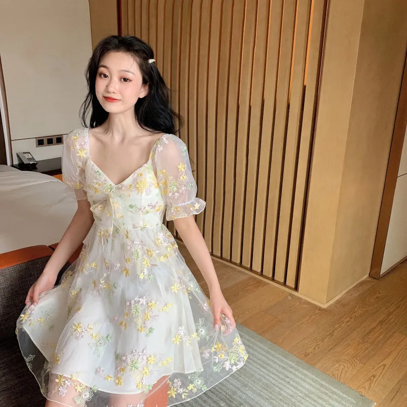 Kawaii French Floral Fairy Dress