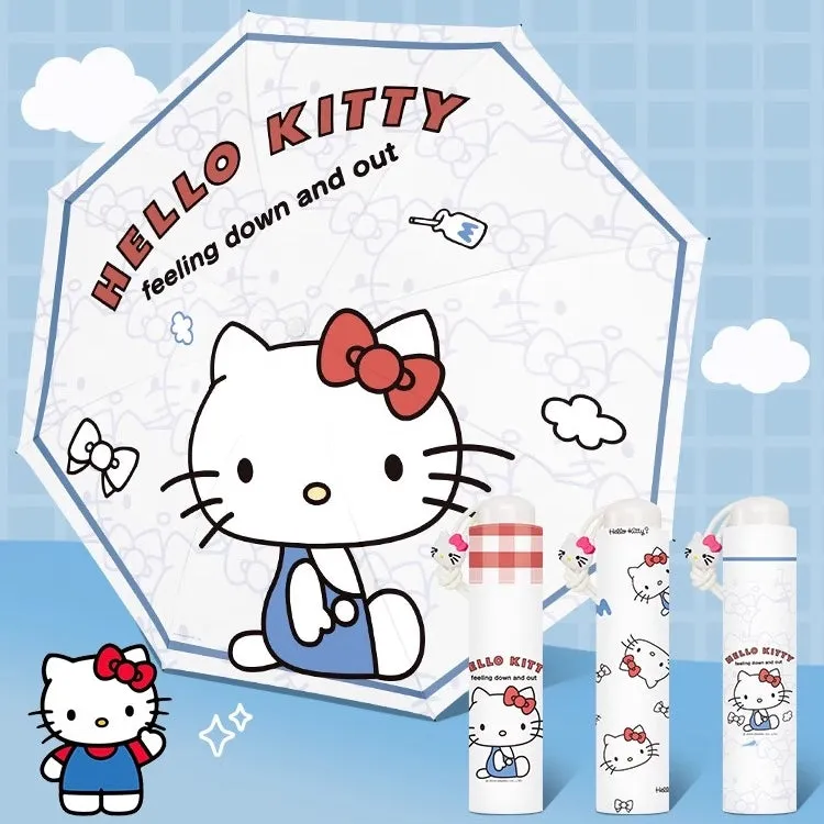Kawaii Sanrio Kitty Cat Print Folding Umbrella