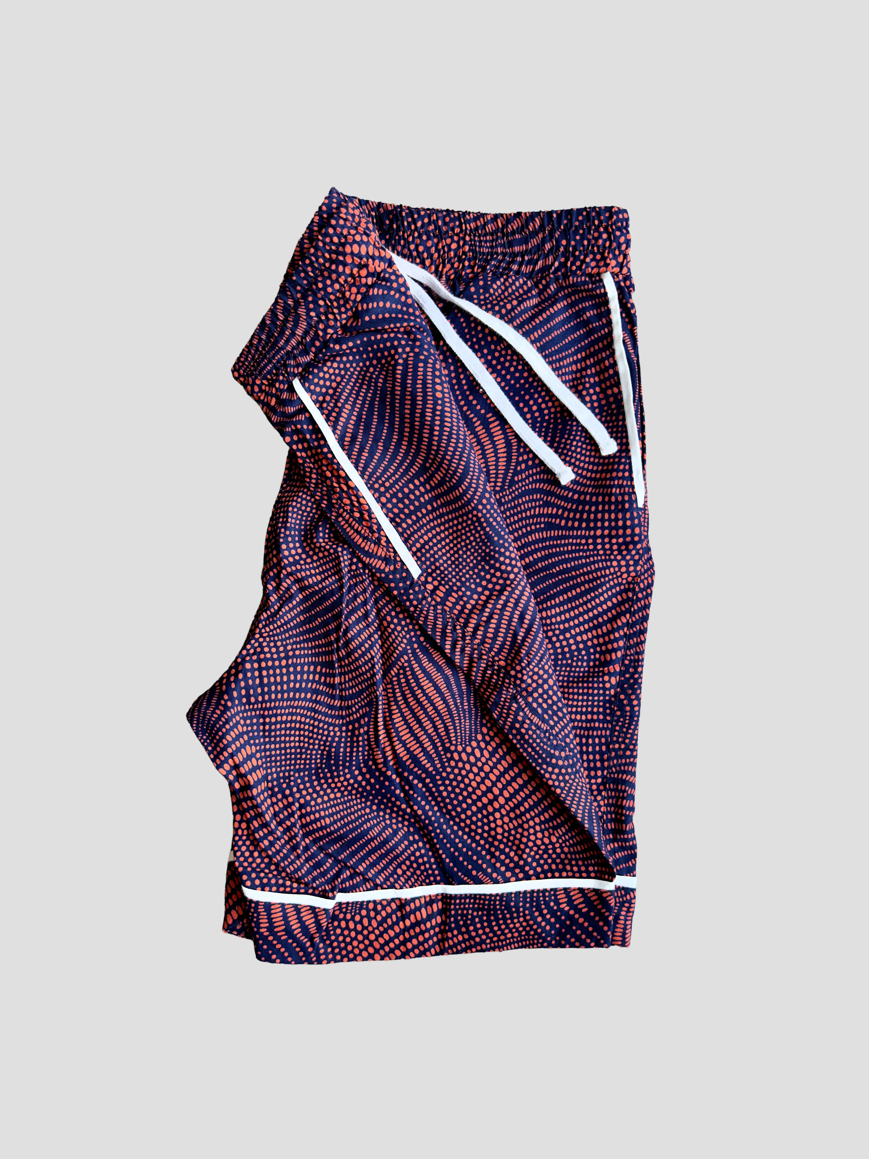 Kitenge Design Lounge Short for Women Floral Red Dots